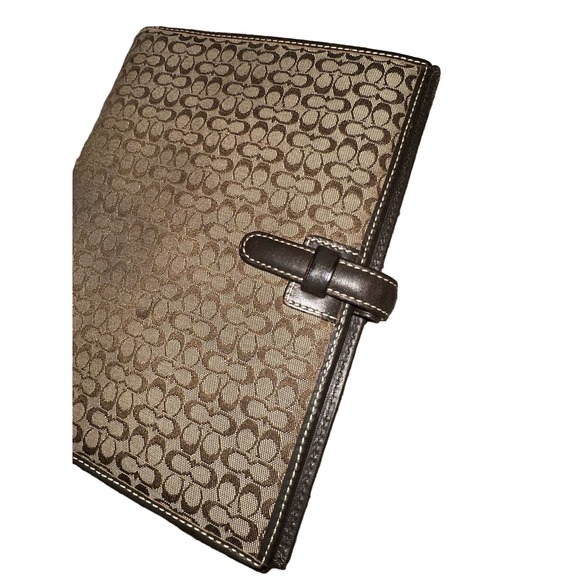 COACH TAN/BROWN CC MONOGRAM CANVAS LEATHER DAY PLANNER ORGANIZER - Picture 3 of 8